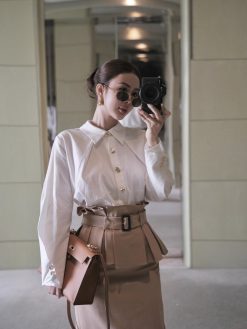 Áo sơ mi cúc đồng form suông