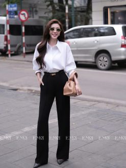 Quần suông ống đứng li nổi